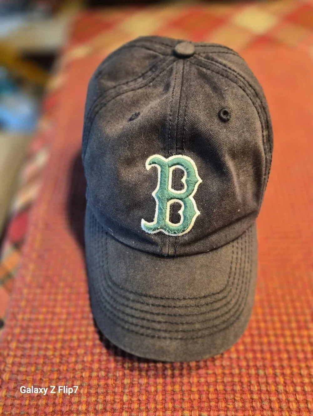 Mens, 47, Boston Red Sox Cap, Blue w/ Green B and Shamrock. Fitted Size L